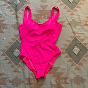 Neon pink swimsuit